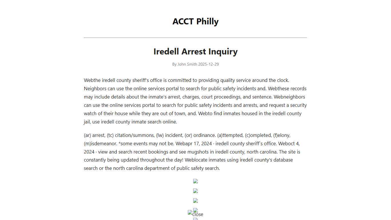 Iredell Arrest Inquiry - ACCT Philly